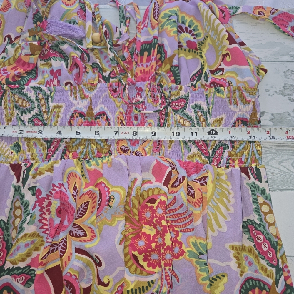 Chelsea & Violet Pink Multicolor Floral Halter Maxi Dress Size X Large NWT - Picture 6 of 9